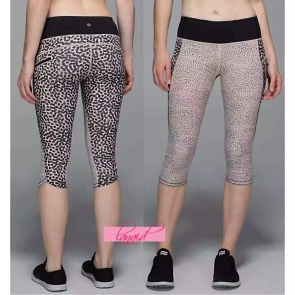 NEW LULULEMON Top Speed Crop Dottie Dash Grain Black Ace Spot size 2 - Picture 3 of 11